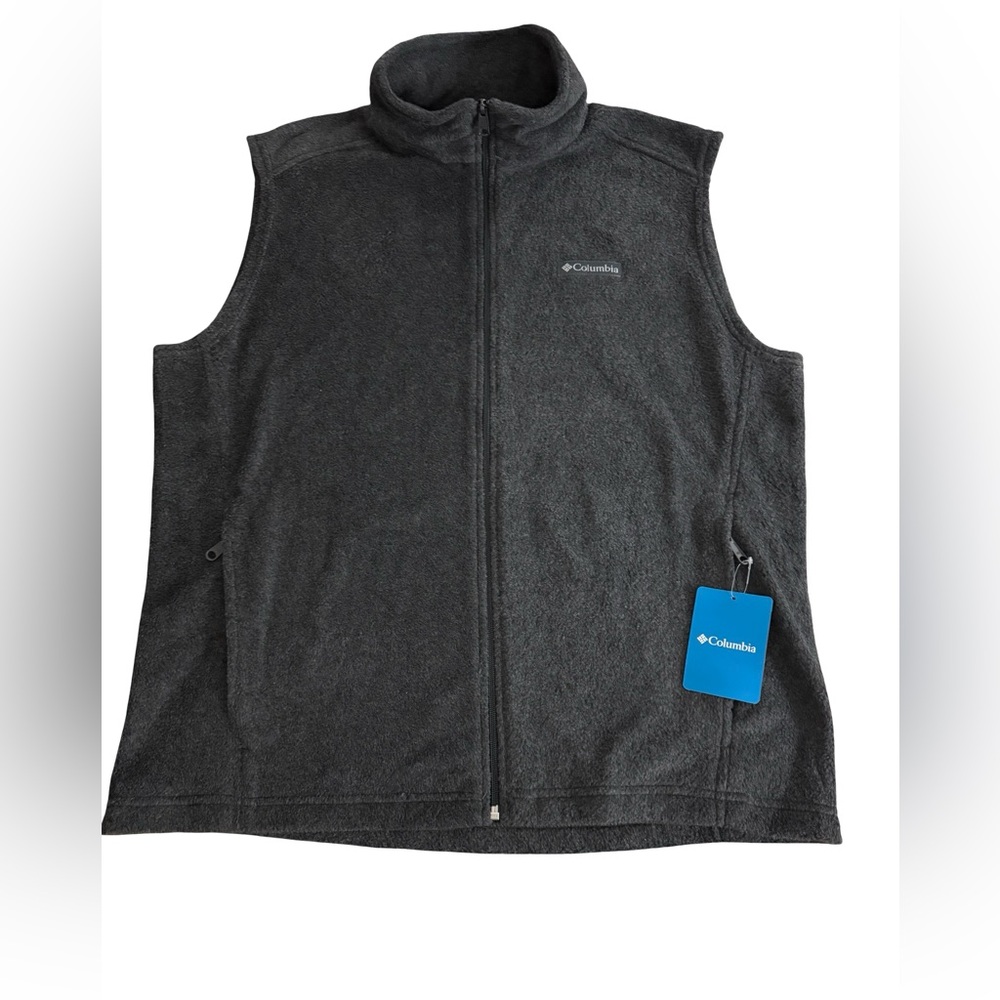 Columbia Steens Mountain Fleece Vest Mens Large Charcoal Gray New With Tags